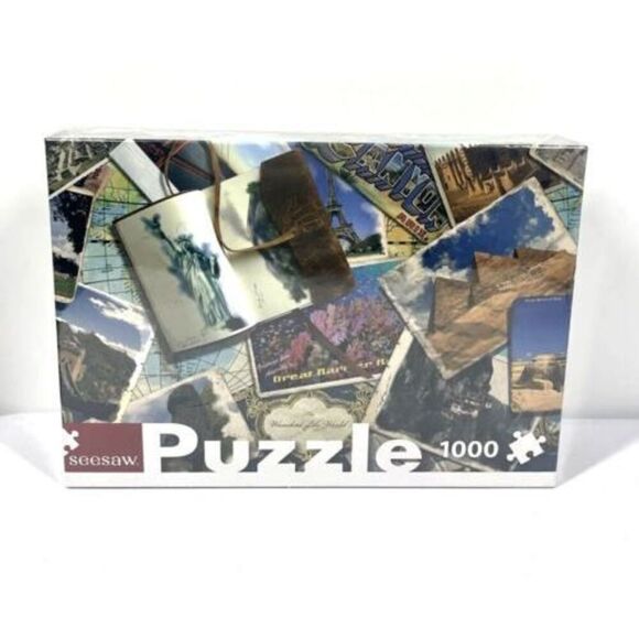 Seesaw 1000 Piece Jigsaw Puzzle WONDERS OF THE WORLD Travel New Sealed - Picture 1 of 2